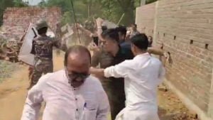 Bengal-BJP-Candidate-Forced-To-Run-As-Protesters-Throw-Stones