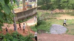 Srtone-pelting-on-borewell-lorry-in-puttur