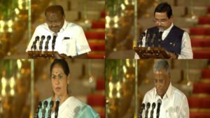 Oath-Taking-HDK-SOMANNA-SHOBHA-KARANDALJE-PRALHAD-JOSHI (1)