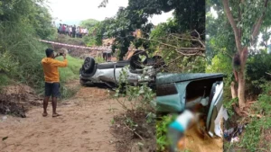 ಭೀಕರ ಅಪಘಾತ; ಮರಕ್ಕೆ ಹಾರಿ ಬೆಳಿಗ್ಗೆವರೆಗೂ ನೇತಾಡಿ ಸಾವು! car-accident-in-chikkaballapur-3-dead-on-the-spot-injured-person-hanged-from-a-tree-overnight