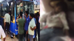 bike-rider-dies-in-bmtc-bus-collision-enraged-locals-broke-the-glass-of-the-bus-bengaluru-news